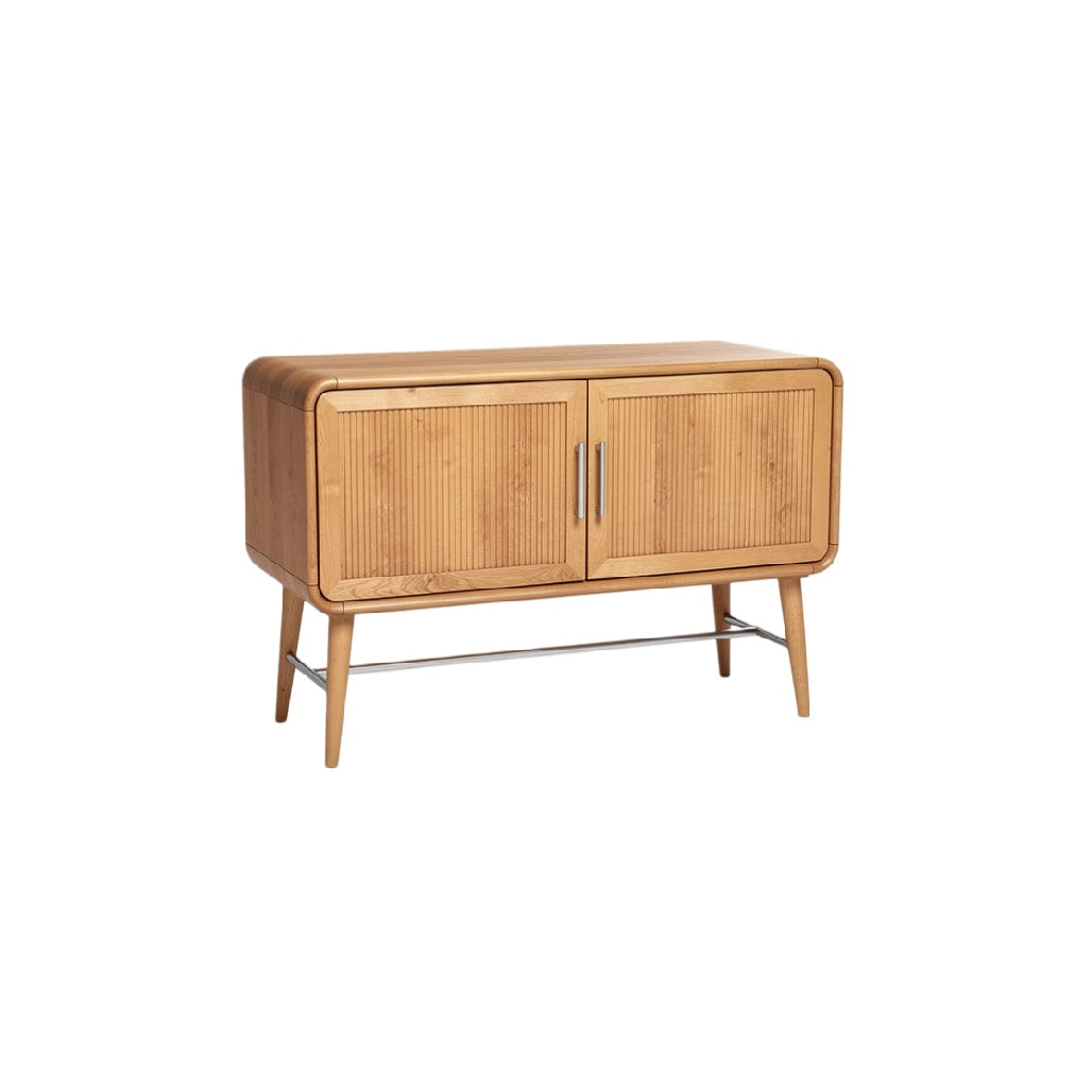 Modern Bamboo Sideboard with Ribbed Doors and Sleek Legs